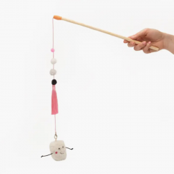 Canne à Pêche Chamallow - Jouet jeu occupation pour chats à l'herbe à chats ZippyClaws