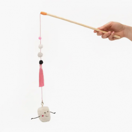 Canne à Pêche Chamallow - Jouet jeu occupation pour chats à l'herbe à chats ZippyClaws Canne à Pêche Chamallow - Jouet jeu occupation pour chats à l'herbe à chats ZippyClaws