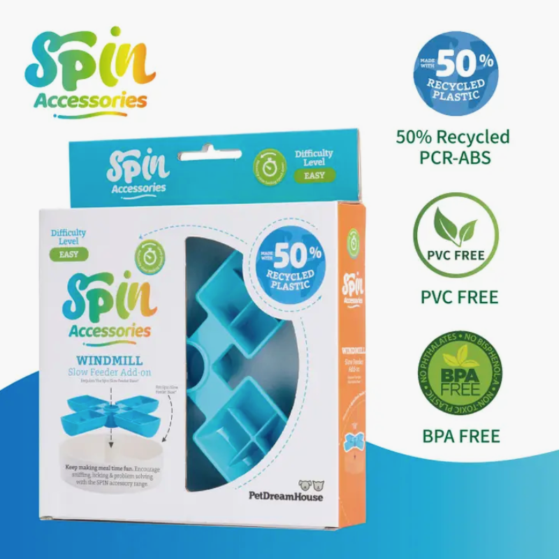 Accessoire pour gamelle croquette SPIN Moulin à vent - niveau facile occupation jeu jouet pour chien