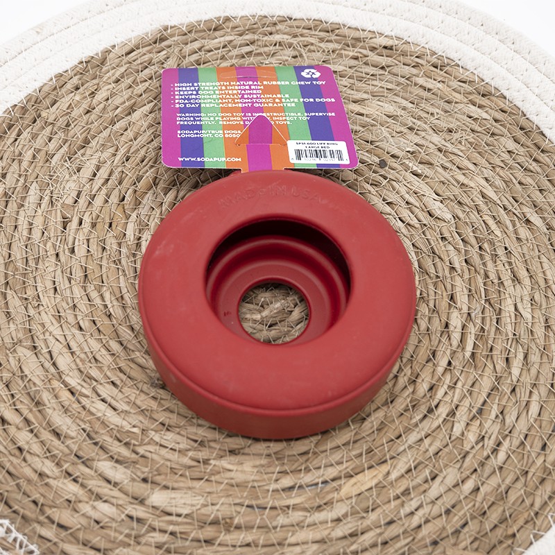 Anneau rouge - Jouet à garnir jeu occupation pour chiens - Sodapup
