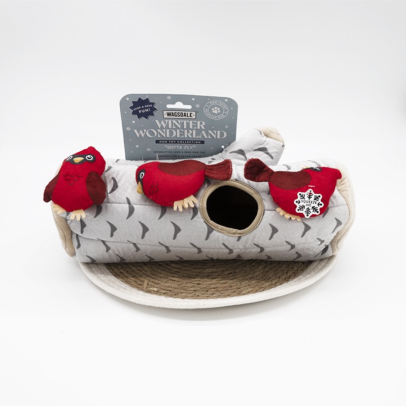 Le Tronc d'arbre et ses Oiseaux - Peluche de flair pour chiens Fringe