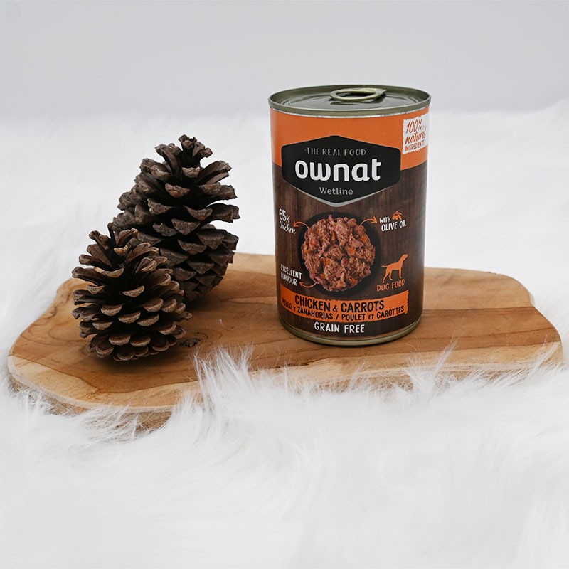 OWNAT - Pâtée Grain Free sans céréales pour chiens Poulet & Carottes
