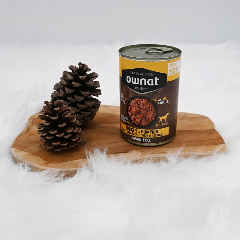 OWNAT - Pâtée Grain Free sans céréales pour chiens Dinde & Citrouille