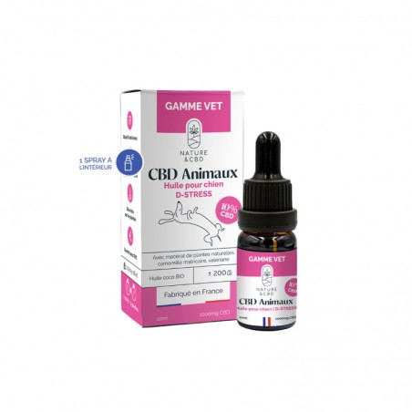 CBD Animaux 10% D-Stress pour chiens et chats - Nature & CBD CBD Animaux 10% D-Stress pour chiens et chats - Nature & CBD