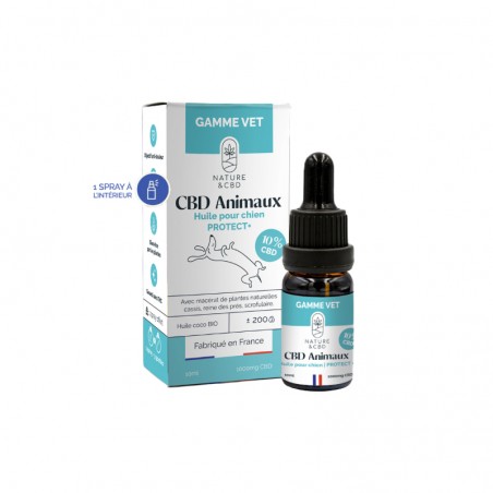 Huile CBD Animaux 10% Protect pour chiens - Nature & CBD Huile CBD Animaux 10% Protect pour chiens - Nature & CBD