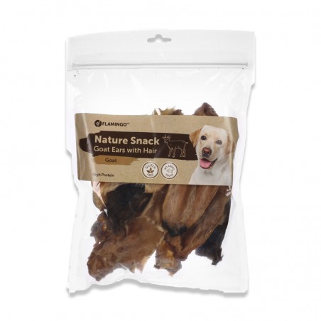 Oreilles de chèvre avec poils - friandise de mastication pour chiens
