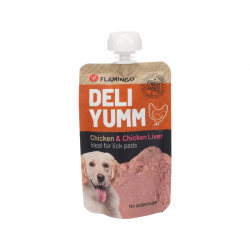 Pâtée au poulet et foie de poulet en gourde Deli Yum - Flamingo