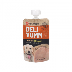 Pâtée au poulet et fromage en gourde Deli Yumm - Flamingo