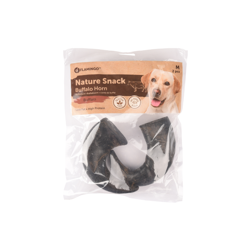 Corne de Buffle Medium 2pcs - friandise de mastication pour chiens