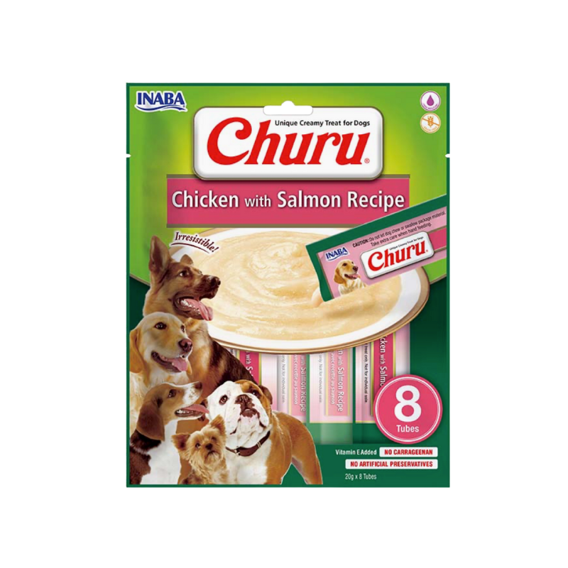 Churu – Friandises à lécher pour chien au poulet et saumon