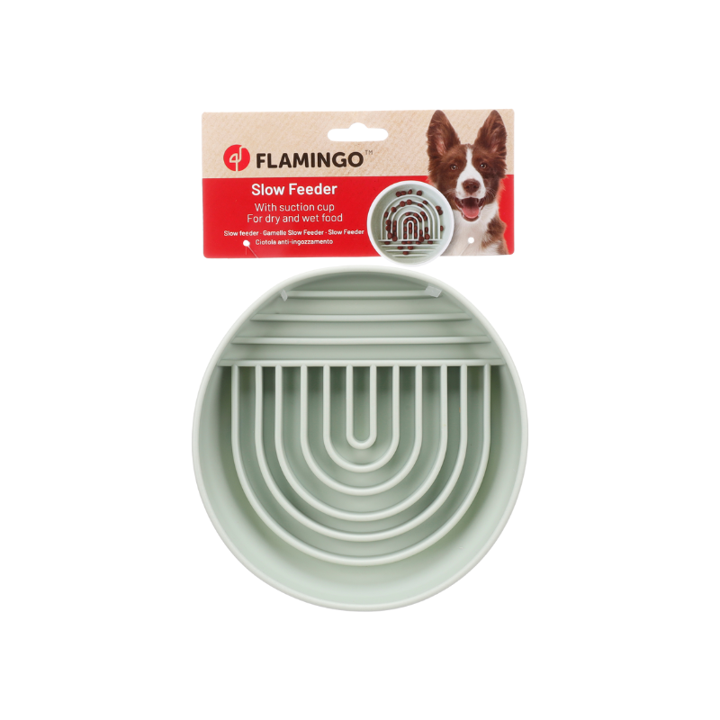 Gamelle anti-glouton Rainy pour chiens et chats - Flamingo