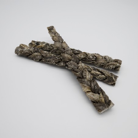 Tresses de Peaux de Morue - friandise de mastication occupation pour chiens Tresses de Peaux de Morue - friandise de mastication occupation pour chiens