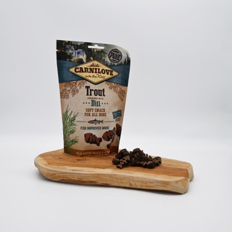 Carnilove Soft Snack - Truite et Aneth friandises d'éducation d'occupation semi-humides pour chiens Carnilove Soft Snack - Truite et Aneth friandises d'éducation d'occupation semi-humides pour chiens