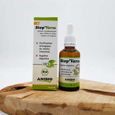 Stop'Verm - Vermifuge naturel pour chiens et chats hygiène intestinale contres les parasites internes - ANIBIO Stop'Verm - Vermifuge naturel pour chiens et chats hygiène intestinale contres les parasites internes - ANIBIO