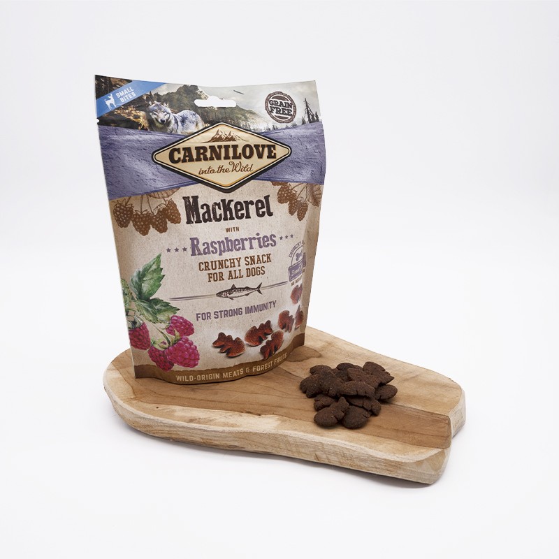 Carnilove Crunchy Snack - Maquereau et Framboises friandises d'éducation occupation croquantes pour chiens