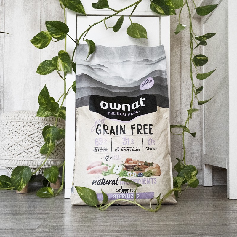 OWNAT - croquette Just Grain Free Sterilized sans céréales au poulet pour chats stérilisés
