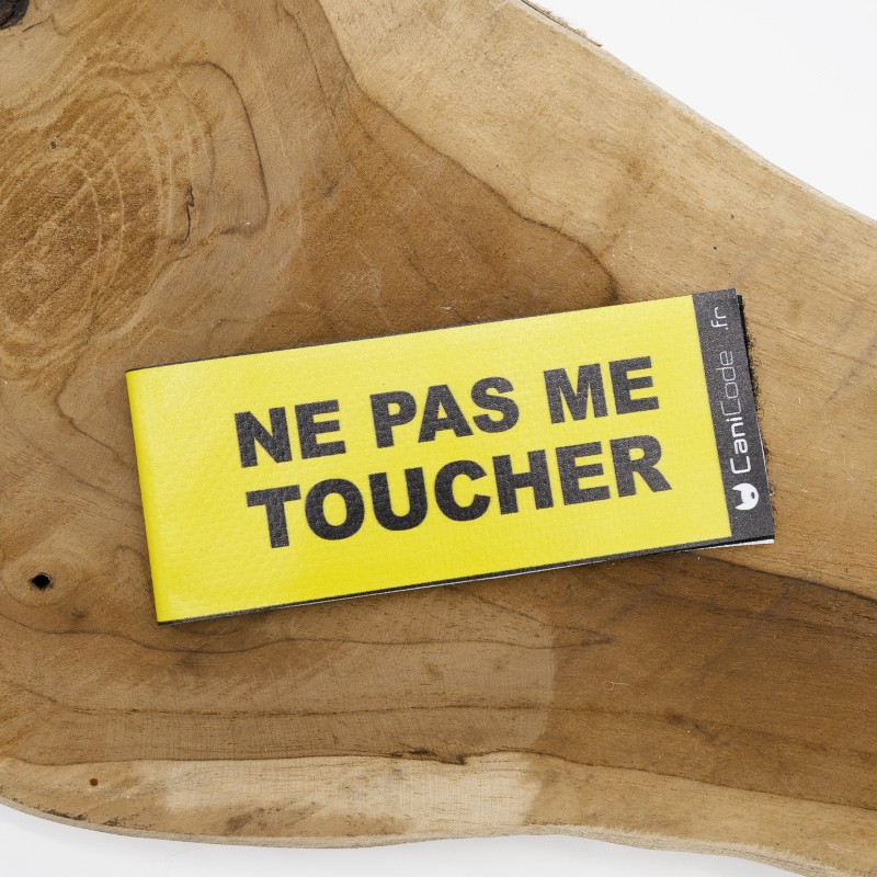 CaniCode étiquette avec message laisse harnais chien