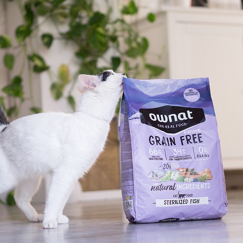 OWNAT - croquette Prime Grain Free Sterilized sans céréales au poisson pour chats stérilisés