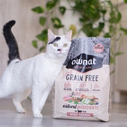 OWNAT - croquette Just Grain Free Adult sans céréales au poulet pour chats adultes