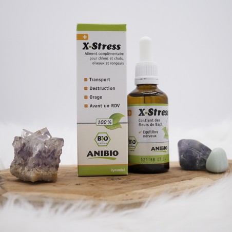 X-Stress - complément alimentaire naturel anti-stress contre angoisse et anxiété pour chiens et chats Anibio X-Stress - complément alimentaire naturel anti-stress contre angoisse et anxiété pour chiens et chats Anibio