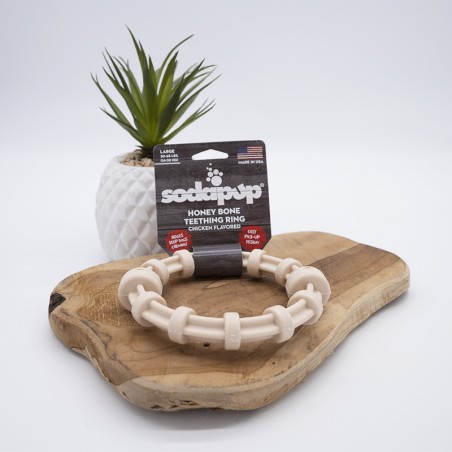 Anneau à mâcher au poulet - jouet jeu occupation mastication pour chiens Sodapup Anneau à mâcher au poulet - jouet jeu occupation mastication pour chiens Sodapup