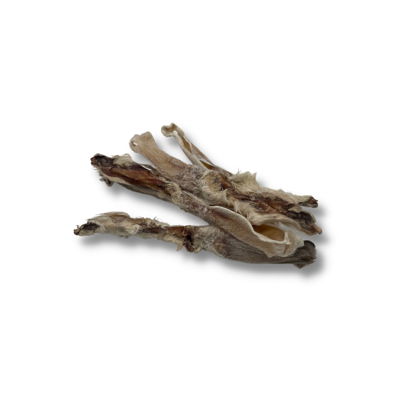 Oreilles de lapin avec poils - friandise de mastication pour chiens