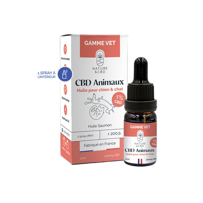 Huile CBD Animaux 5% pour chiens et chats - Nature & CBD