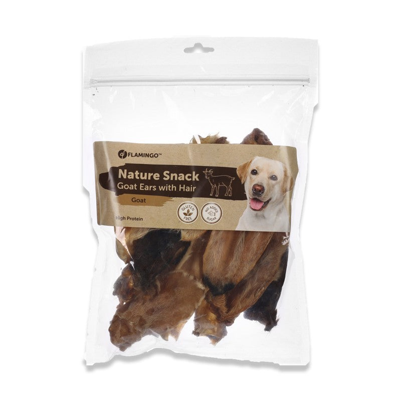 Oreilles de chèvre avec poils - friandise de mastication pour chiens