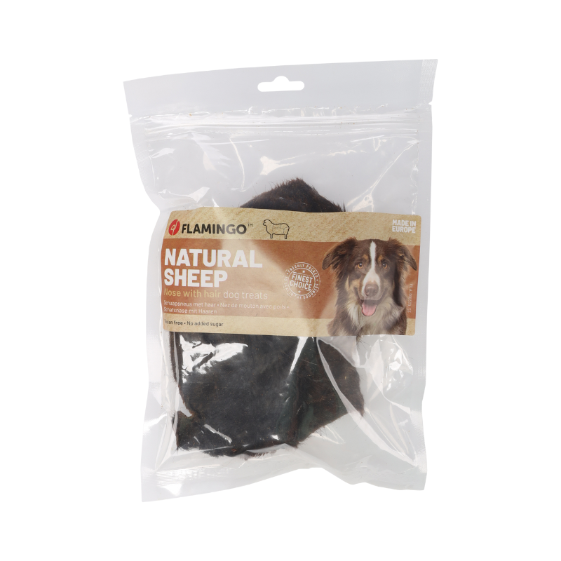 Nez de mouton avec poils - friandise de mastication pour chiens