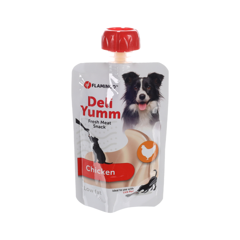 Pâtée au poulet en gourde Deli Yumm - Flamingo