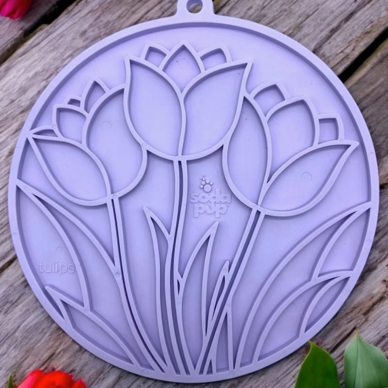 Tapis de Léchage Tulipe pour chiens - Sodapup