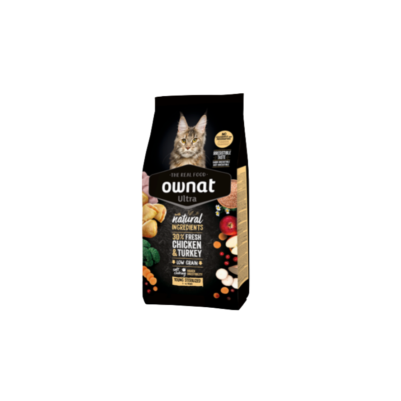 OWNAT Ultra Young Sterilized - croquettes Low Grain pour chats adultes stérilisés