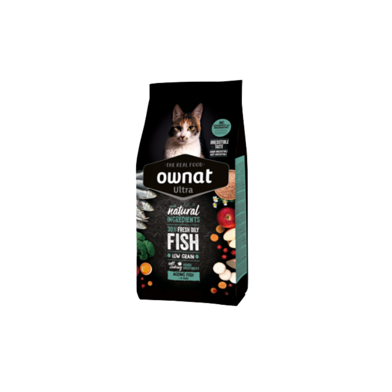OWNAT Ultra Ageing Fish - croquettes Low Grain pour chats stérilisés de plus de 12 ans