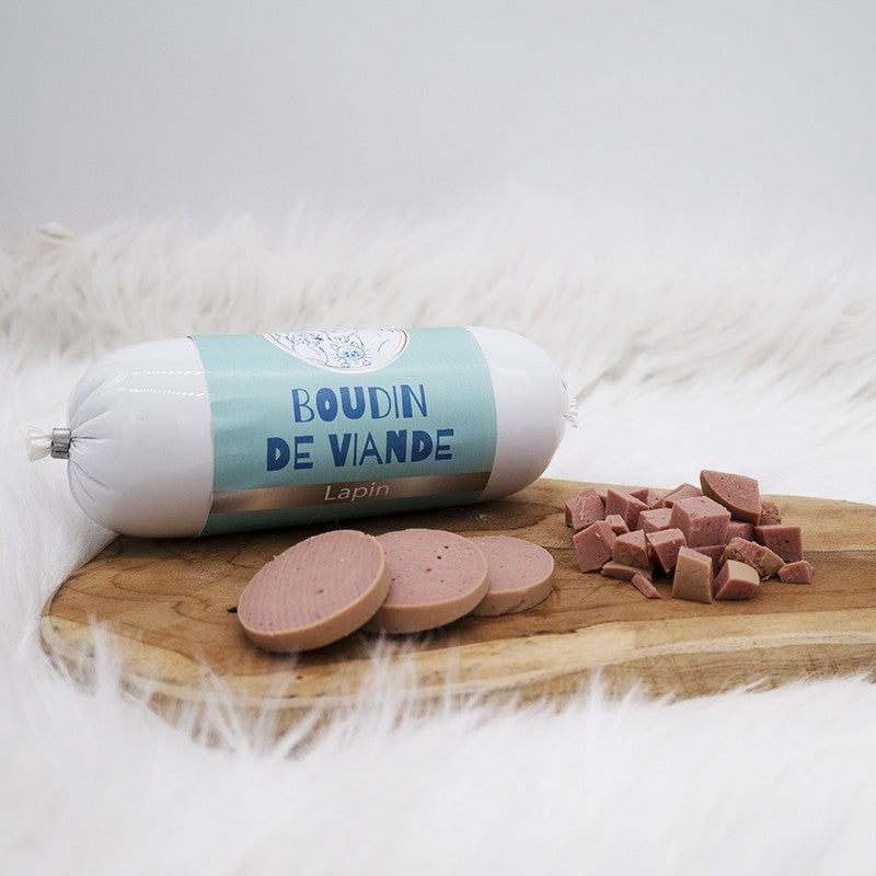 Boudin de viande Lapin - friandise pour chiens et chats