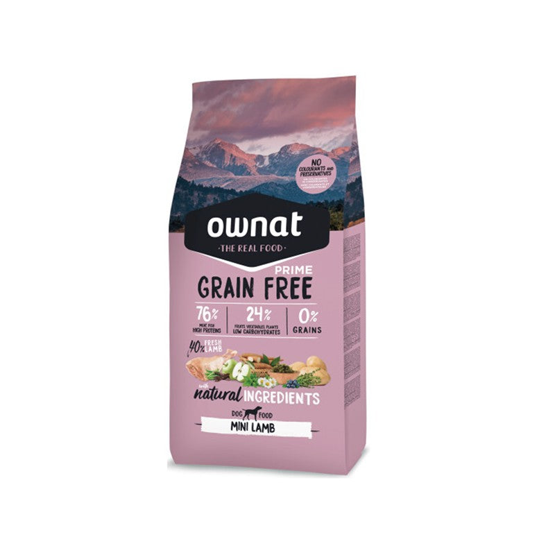 OWNAT - Prime Grain Free Mini sans céréales à l'agneau pour chiens de petite taille